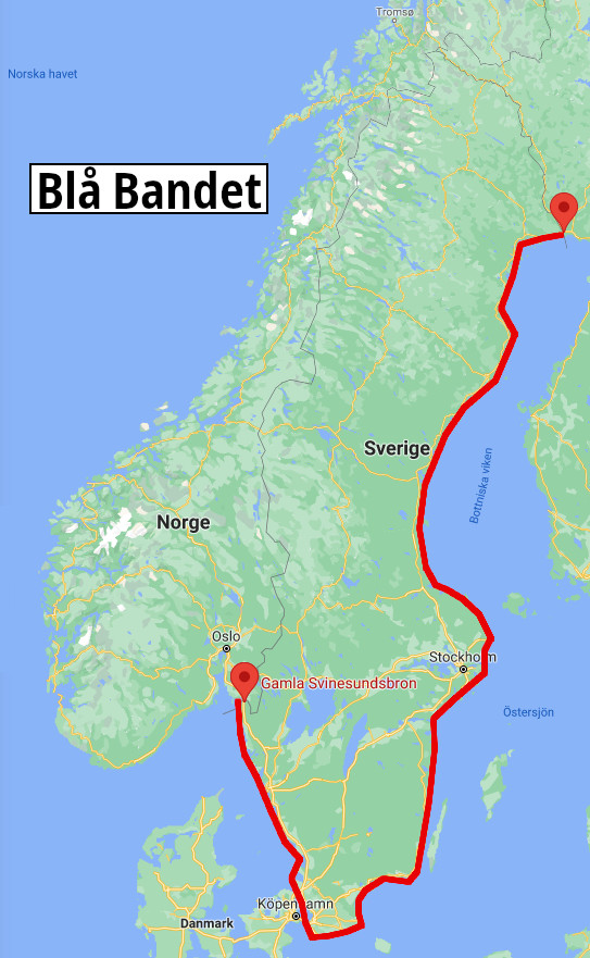 karta över Havspaddlarnas Blå bandet